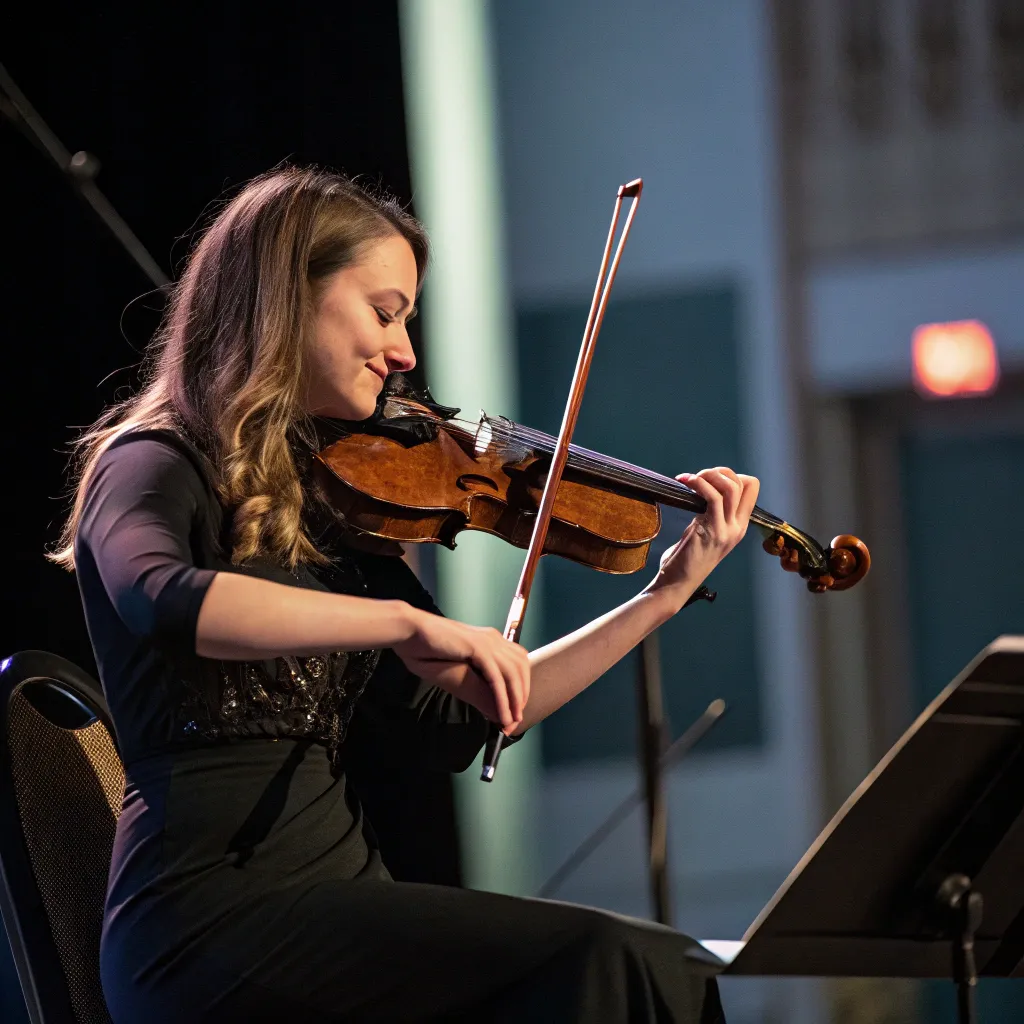 Julia playing violin