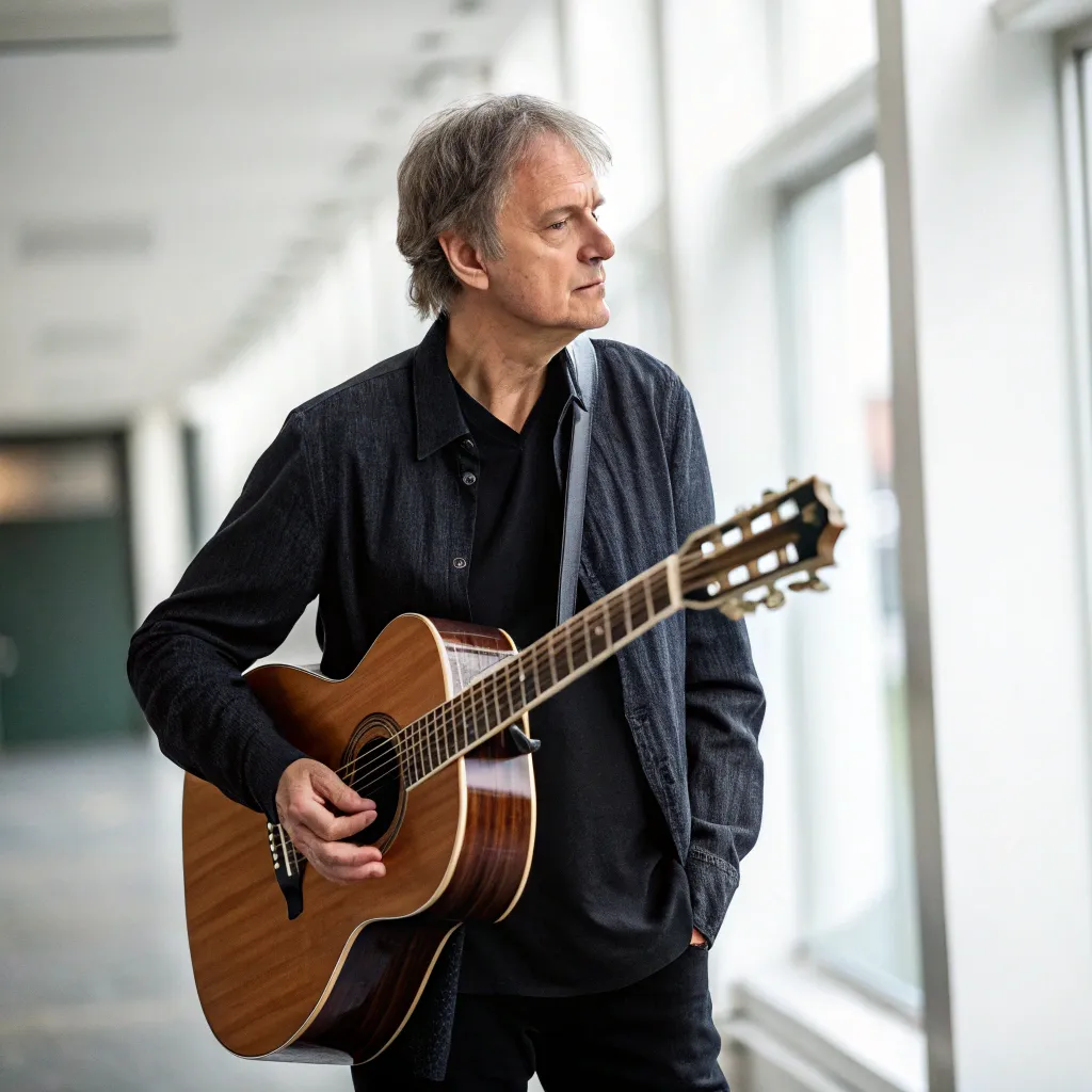 Michael holding a guitar